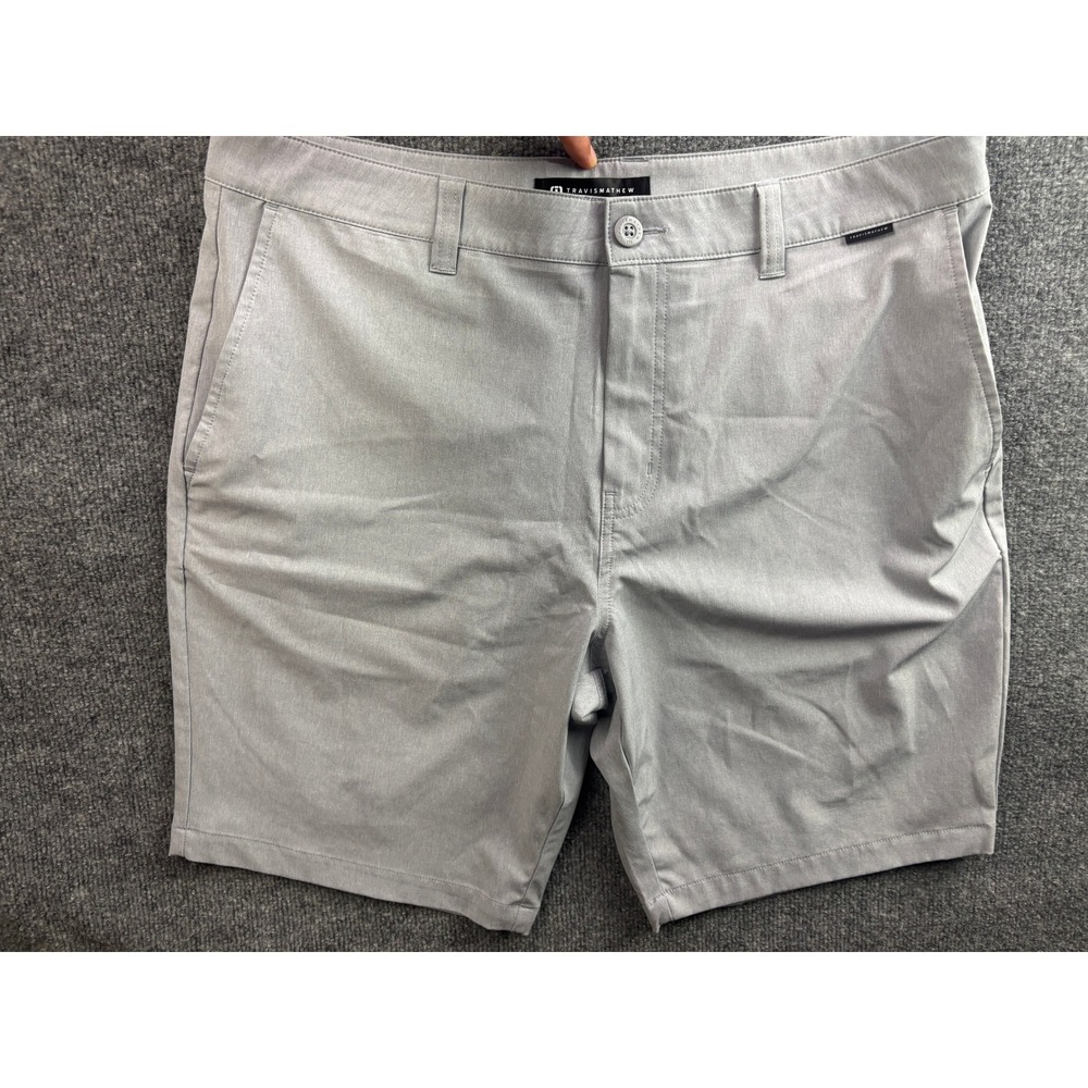 TravisMathew Golf Shorts Mens 36 Grey Beck Performance Stretch Casual 67968